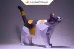 Papercraft modèle de chat en origami papier 3D à télécharger en PDF, weergave 4