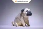 Origami-Papercraft Mops-Hund