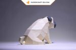 Papercraft pug dog in origami