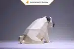 Origami-Papercraft Mops-Hund