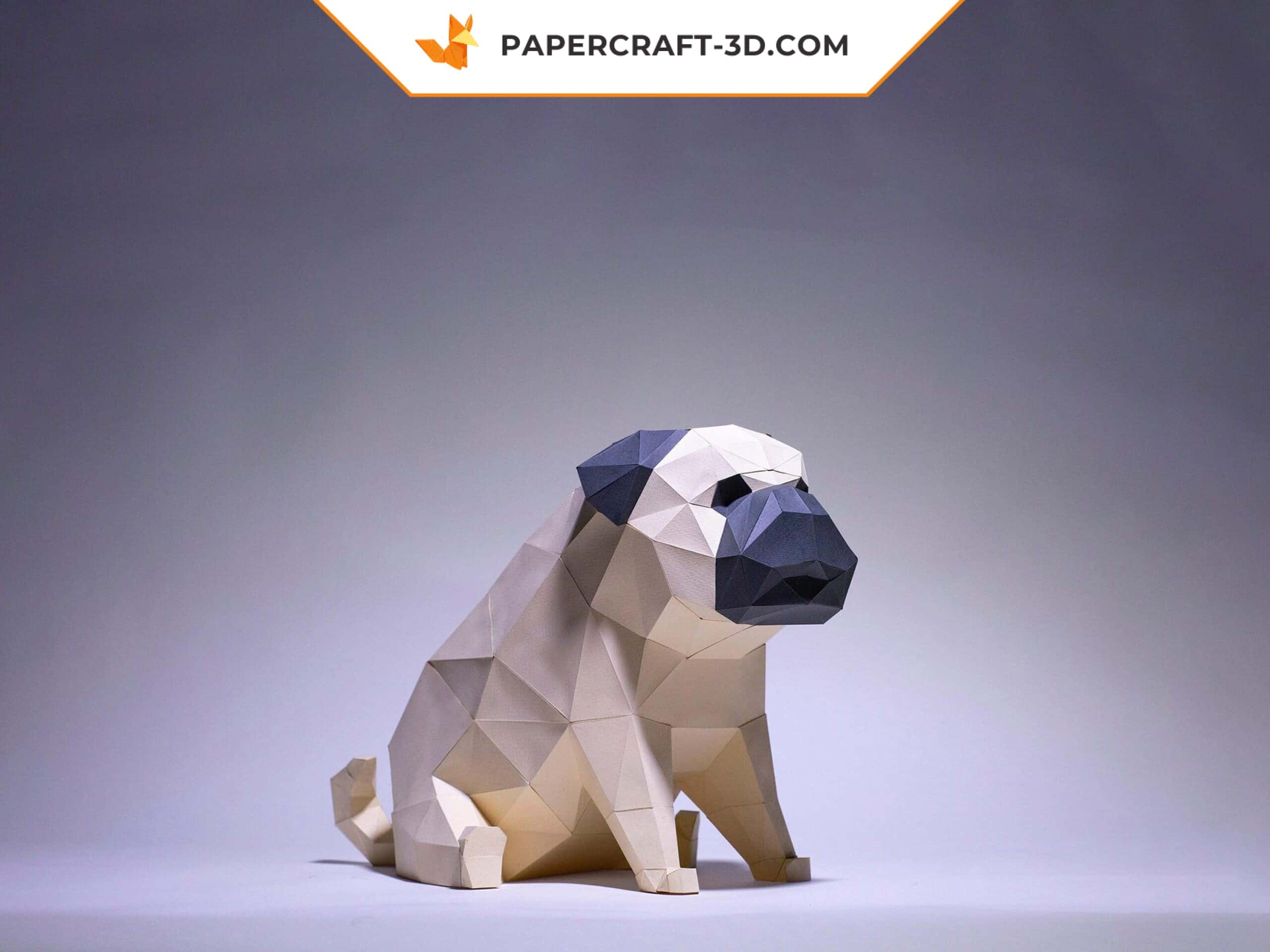 Papercraft pug dog in origami Papercraft pug dog in origami