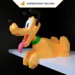 Papercraft modèle de chien en origami papier 3D DIY, weergave 2