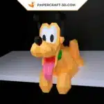 Papercraft modèle de chien en origami papier 3D DIY, weergave 4