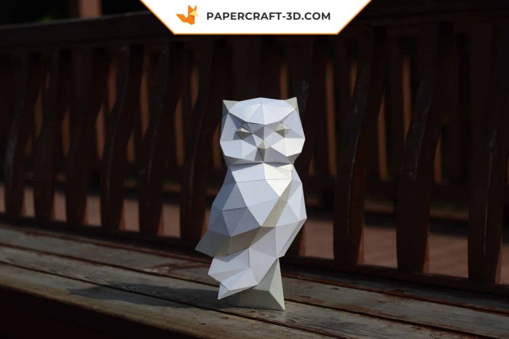 Papercraft de búho en origami 3D