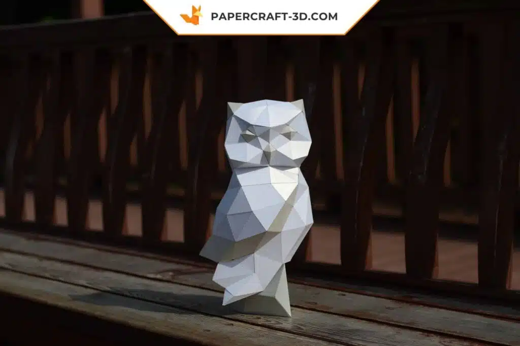 Papercraft modèle de chouette origami papier 3D, weergave 2