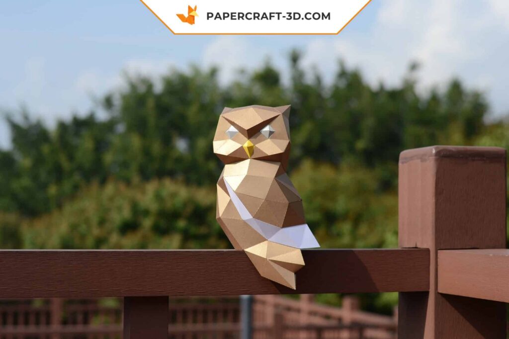 Papercraft de búho en origami 3D