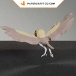 Papercraft flying owl in 3D origami