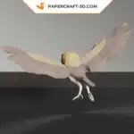 Fliegende Eule als Origami‑3D‑Papercraft