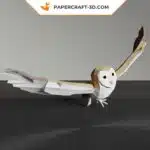 Fliegende Eule als Origami‑3D‑Papercraft