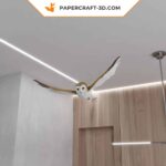 Papercraft flying owl in 3D origami