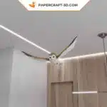 Fliegende Eule als Origami‑3D‑Papercraft