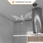 Papercraft flying owl in 3D origami