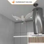 Fliegende Eule als Origami‑3D‑Papercraft