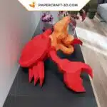 Papercraft modèle de crabe Sebastian en format numérique PDF, DXF et SVG, petite sirène, décoration, origami 3D en papier, kit PDF, Pepakura, weergave 4
