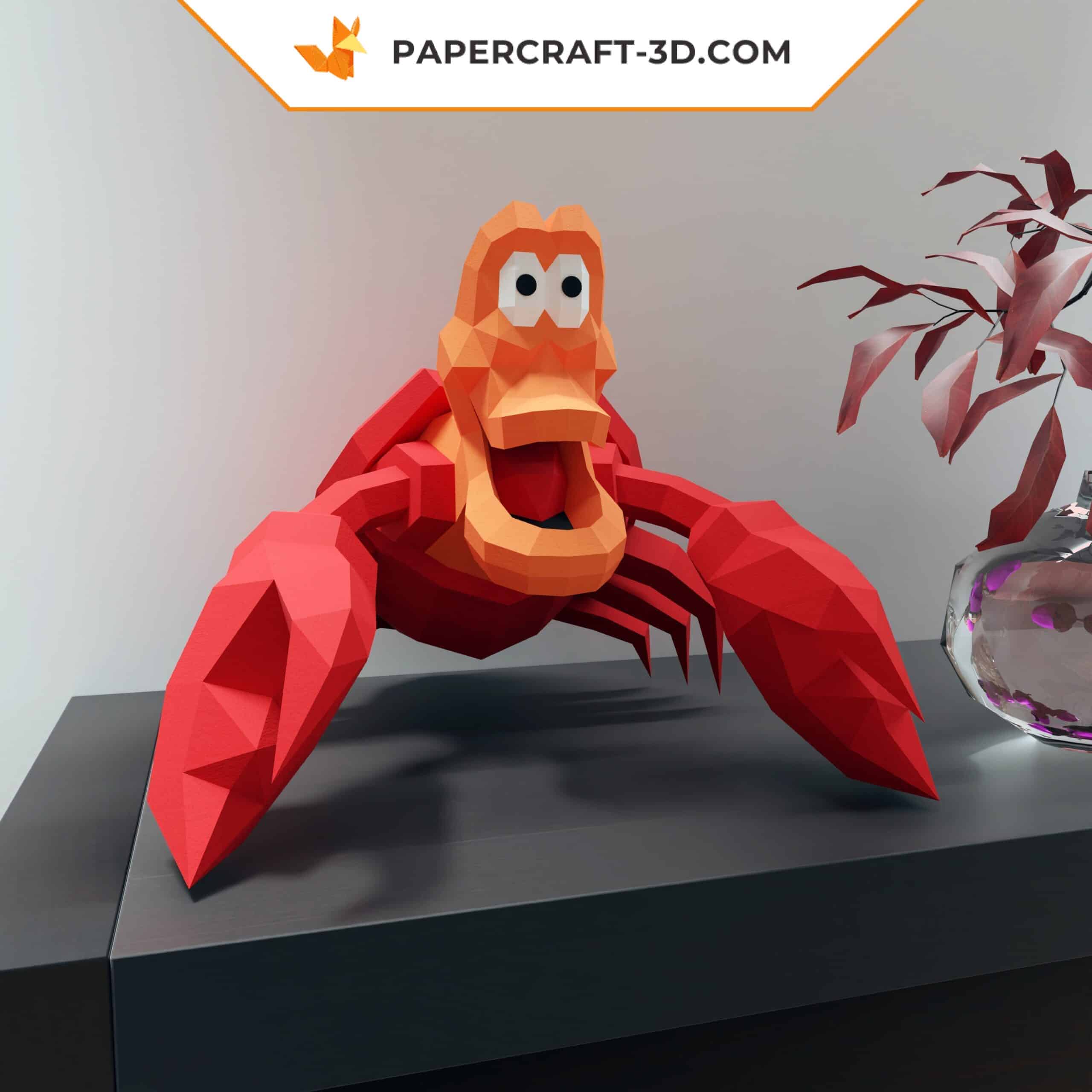 Papercraft of Sebastian crab in origami
