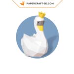 Papercraft of prince swan in 3D origami