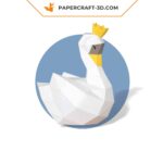 Papercraft of prince swan in 3D origami