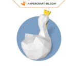 Papercraft of prince swan in 3D origami