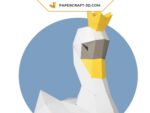 Papercraft of prince swan in 3D origami