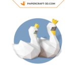 Papercraft of prince swan in 3D origami