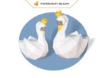 Papercraft of prince swan in 3D origami