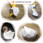 Papercraft of prince swan in 3D origami