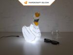 Papercraft of prince swan in 3D origami