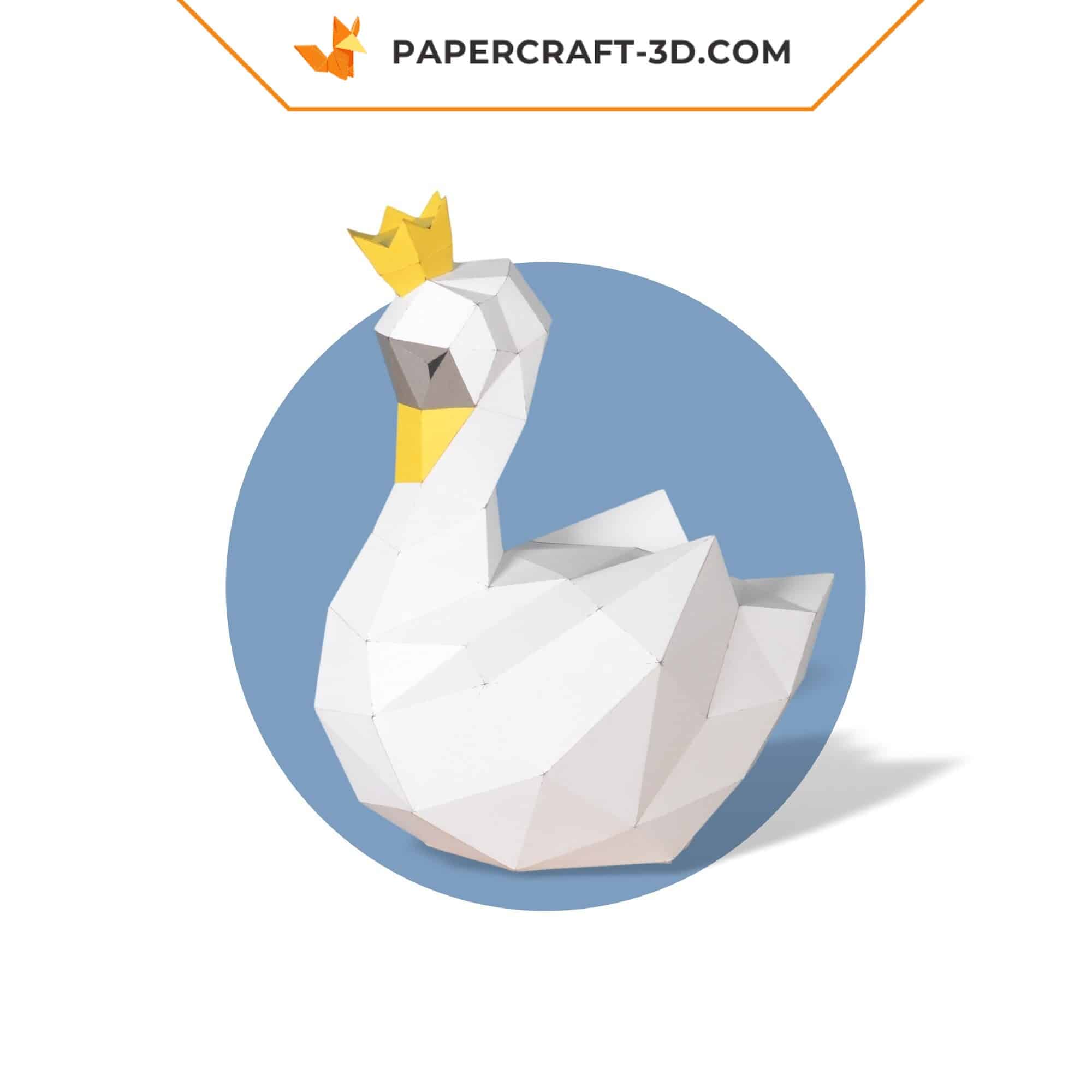 Papercraft of prince swan in 3D origami