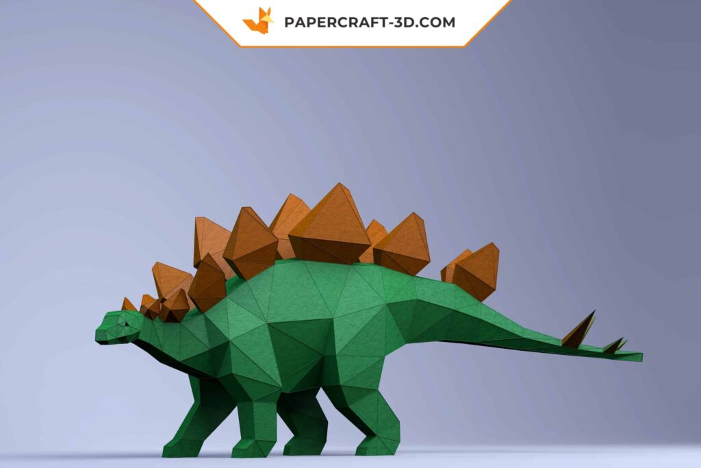 Papercraft dinosauro stegosauro in origami 3D