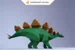 Papercraft modèle de dinosaure stégosaure en origami papier 3D, weergave 4