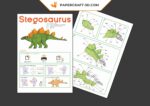 Papercraft stegosaurus in 3D origami
