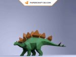 Papercraft stegosaurus in 3D origami