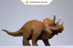 Papercraft dinossauros T-Rex e Tricerátops em origami 3D