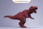 Papercraft T-Rex and Triceratops in 3D origami