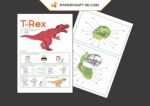 Papercraft T-Rex and Triceratops in 3D origami
