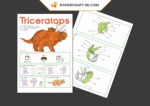 Papercraft T-Rex and Triceratops in 3D origami