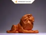 Papercraft modèle de lion assis en origami papier 3D