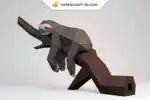Papercraft modèle de paresseux en origami papier 3D, weergave 2