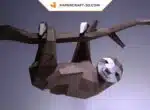 Papercraft modèle de paresseux en origami papier 3D, weergave 2
