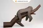 Papercraft modèle de paresseux en origami papier 3D, weergave 4