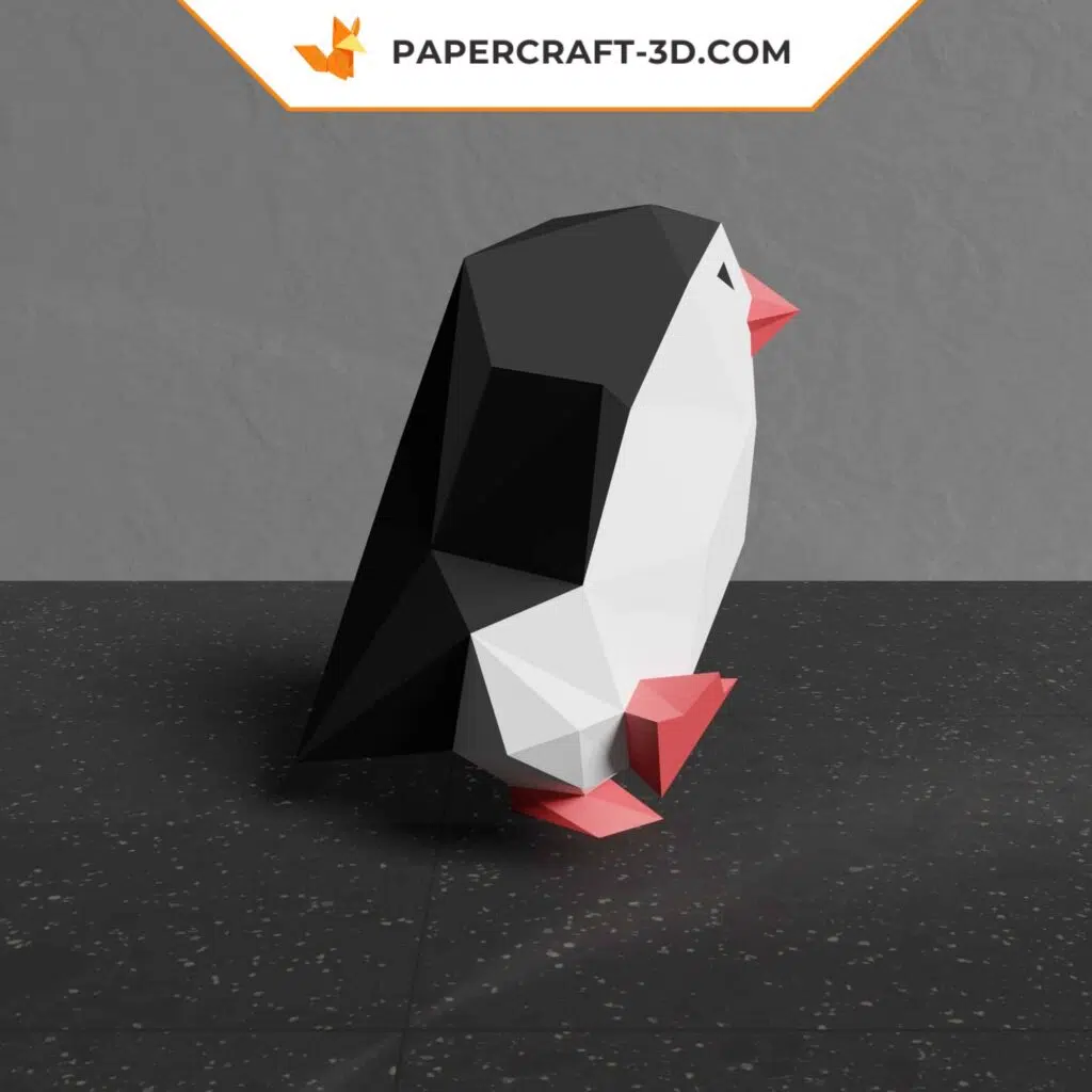Papercraft de pingouin dansant en origami 3D