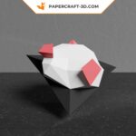 Papercraft dancing penguin in 3D origami