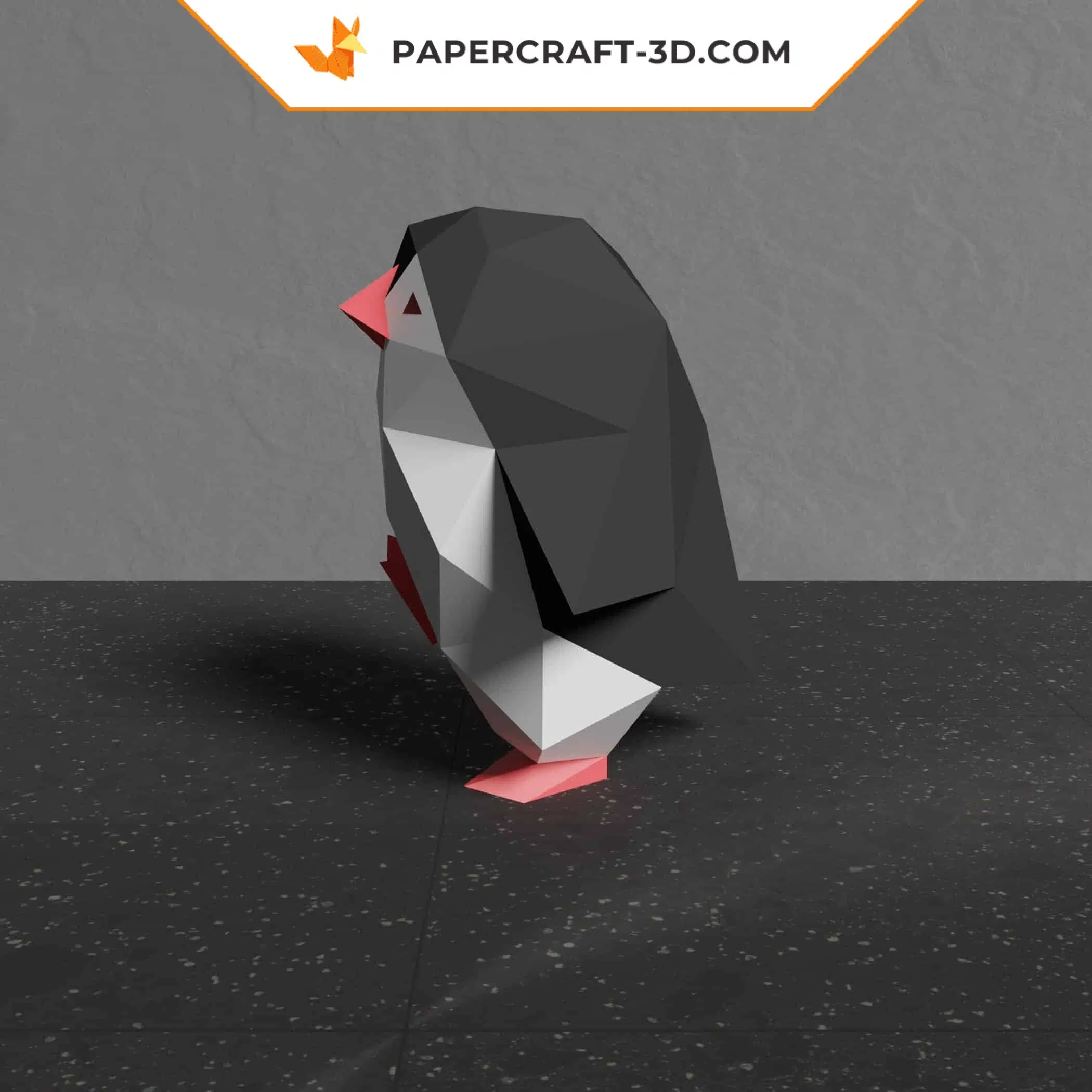 Papercraft modèle de pingouin dansant en origami papier 3D