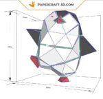 Papercraft dancing penguin in 3D origami