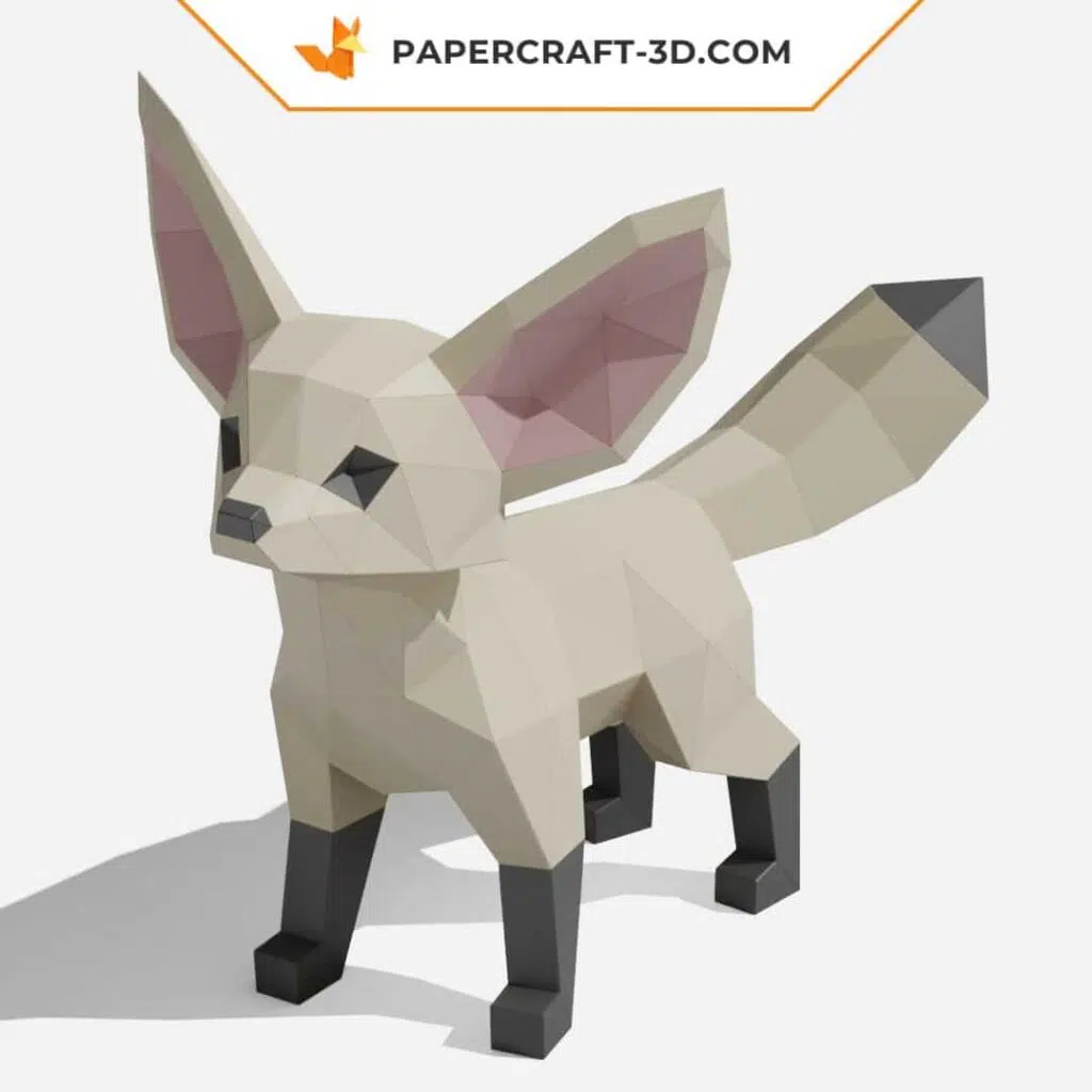 Papercraft de zorro fennec en origami 3D Papercraft de zorro fennec en origami 3D