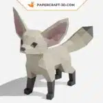 Papercraft modèle de renard Fennec en papier 3D origami