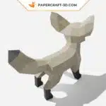 Papercraft modèle de renard Fennec en papier 3D origami, weergave 3