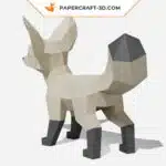 Papercraft modèle de renard Fennec en papier 3D origami, weergave 4