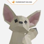 Papercraft fennec fox in 3D origami