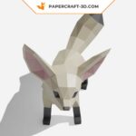 Papercraft fennec fox in 3D origami